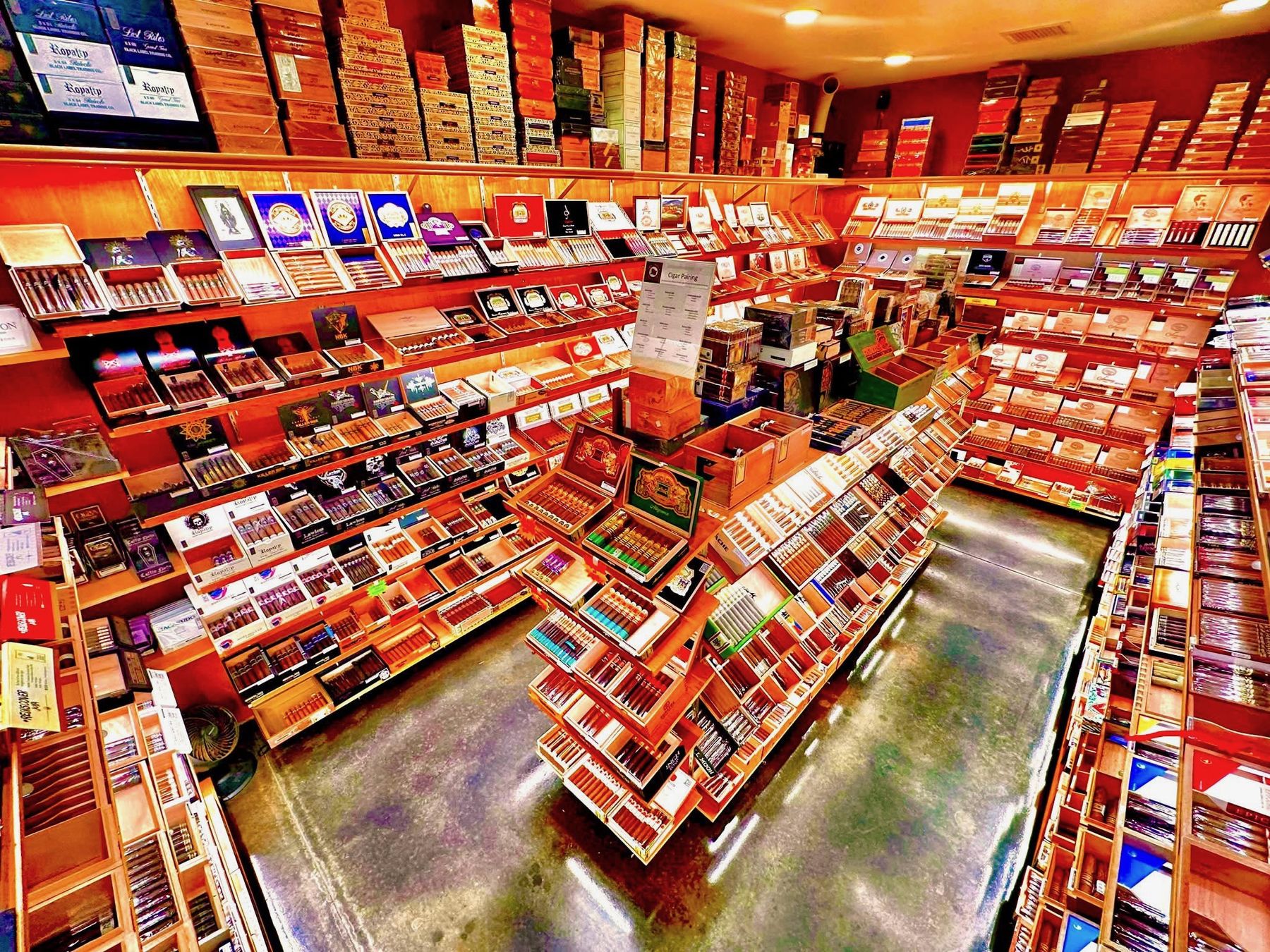 The walk-in humidor at Provisions Cigars
